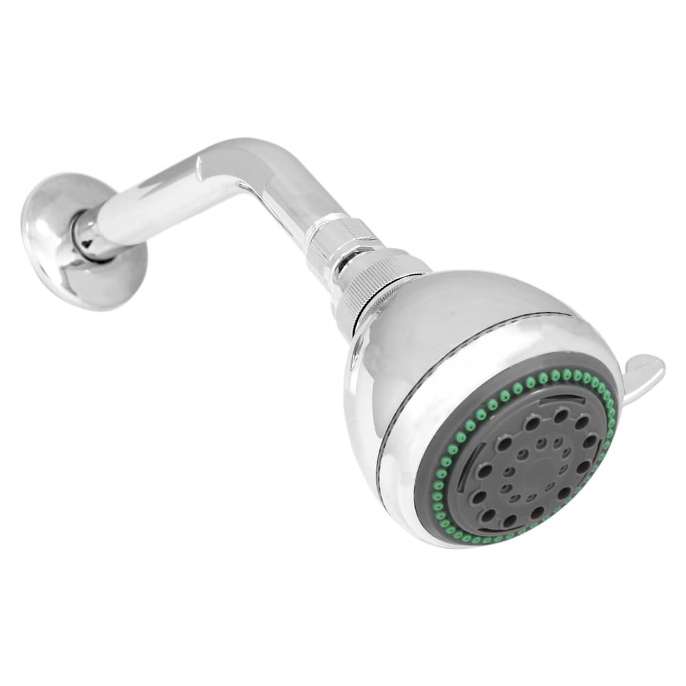 Regadera redonda 3 funciones 4" Turia Cromo con brazo de 15 cm