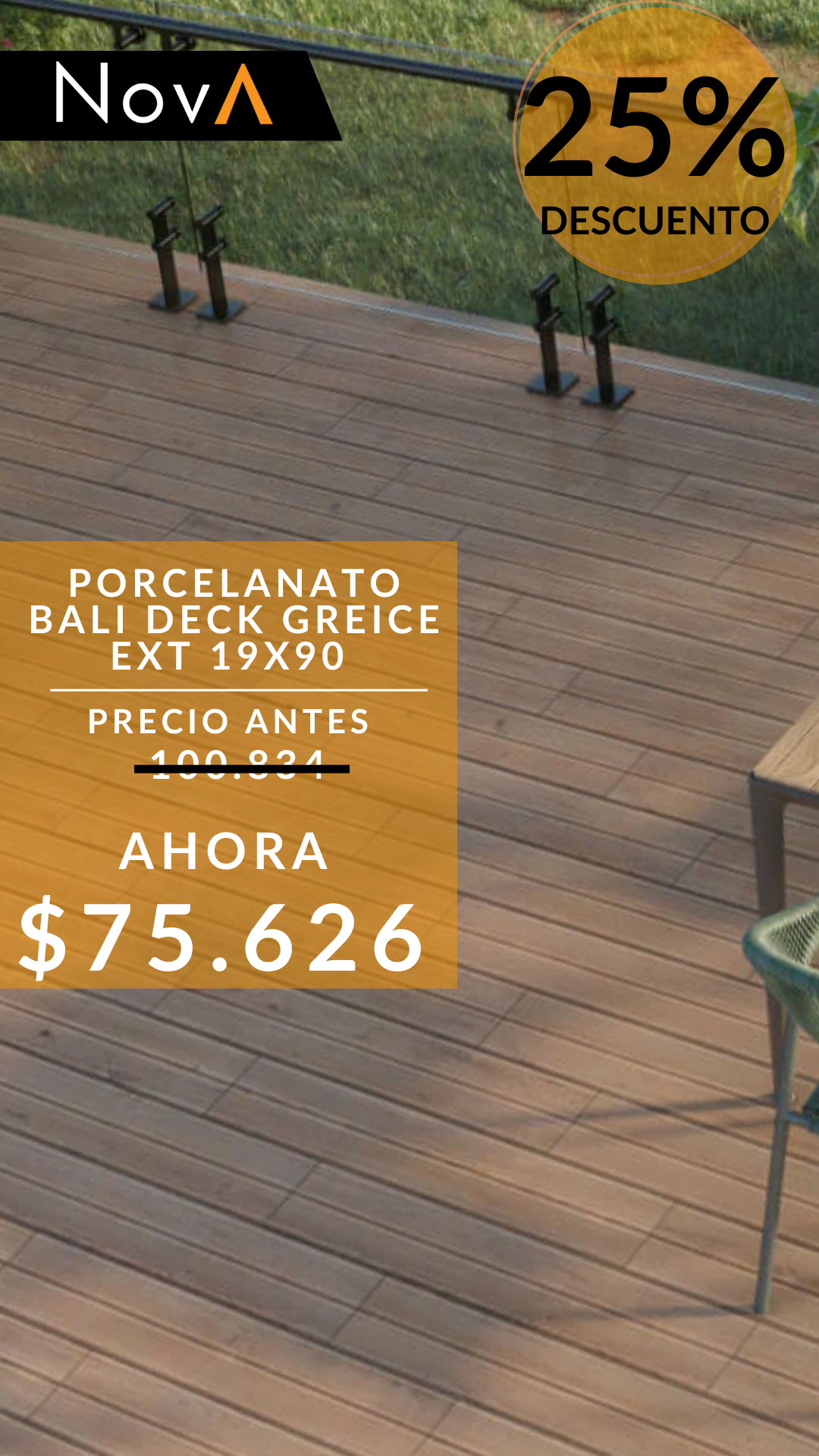 PORCELAIN BALI DECK GREICE EXT 19X90
