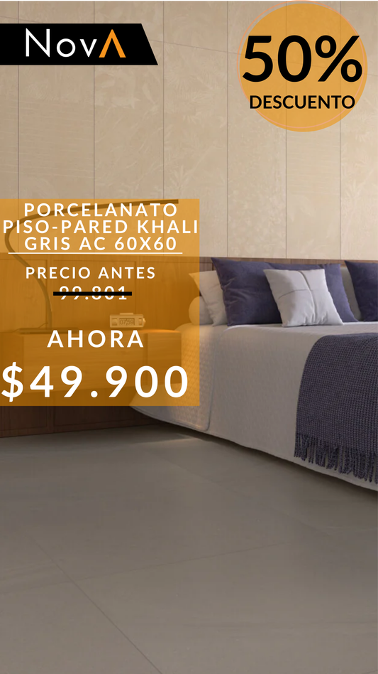 PORCELAIN FLOOR - WALL KHALI GRAY AC 60X60