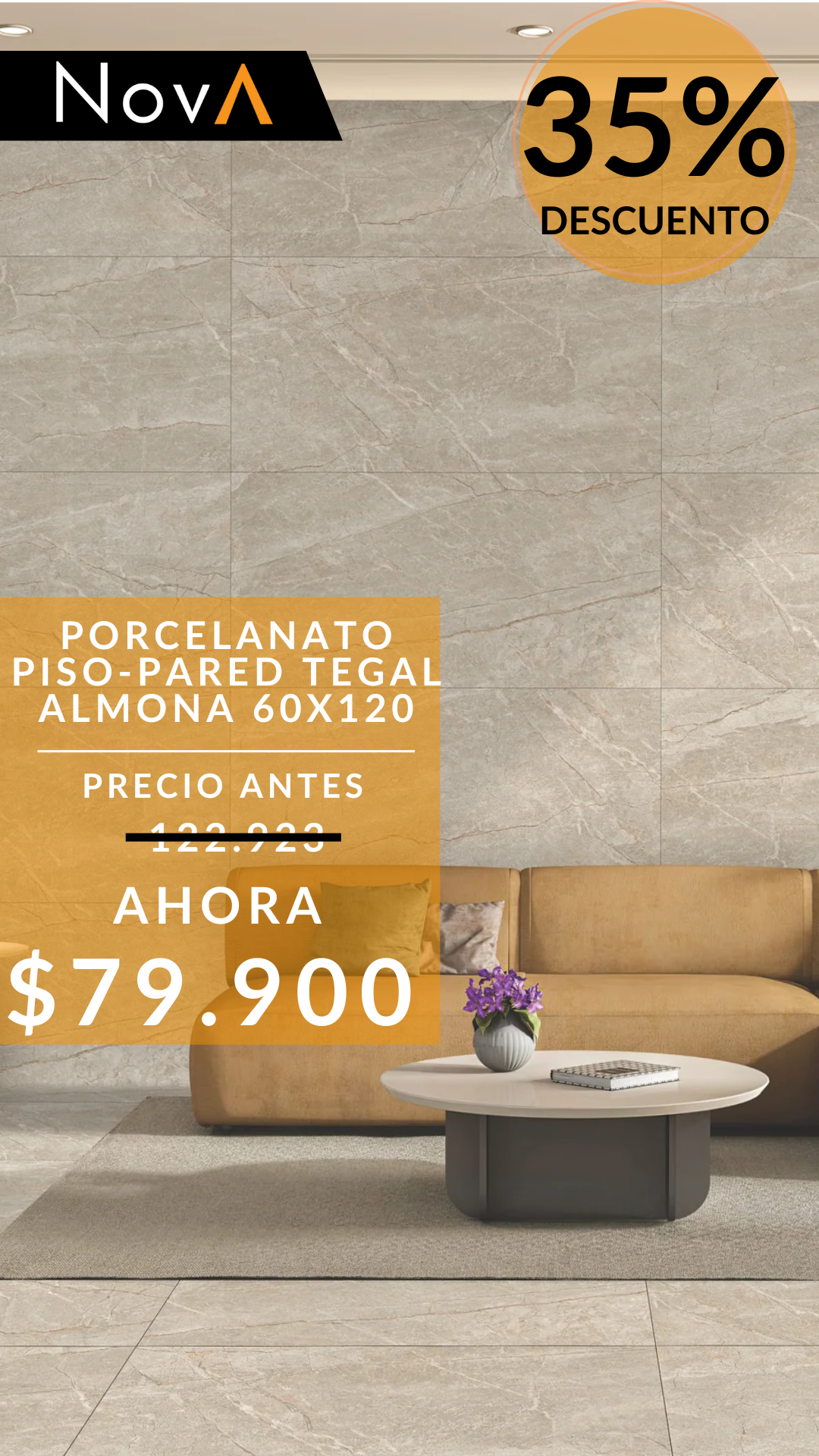 Porcelanato Piso - Pared Tegal Almona 60X120